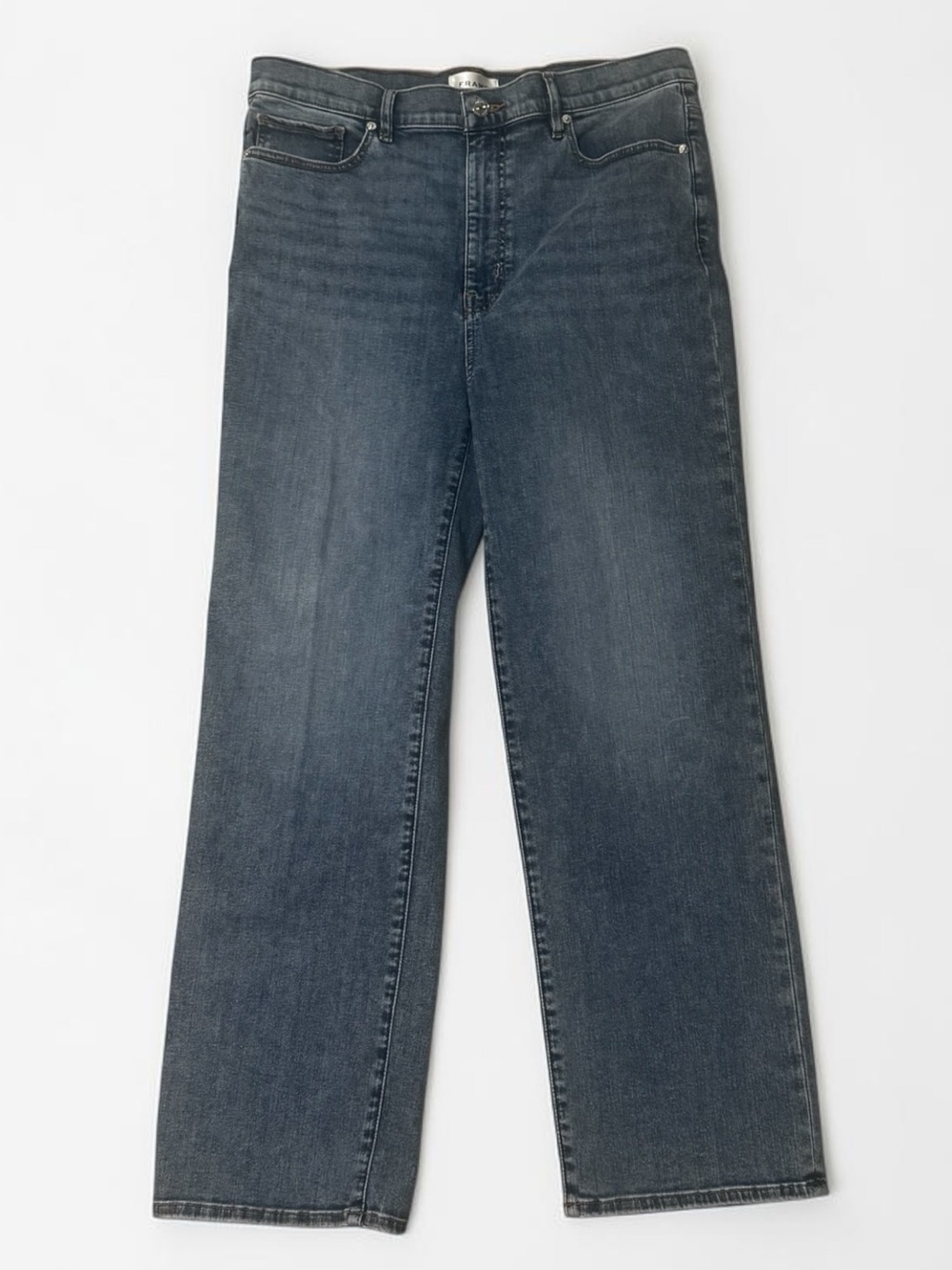 FRAME Le Sleek Straight Denim Jeans Ankle Cropped High-Rise Light Blue 32 Crop - Picture 3 of 8